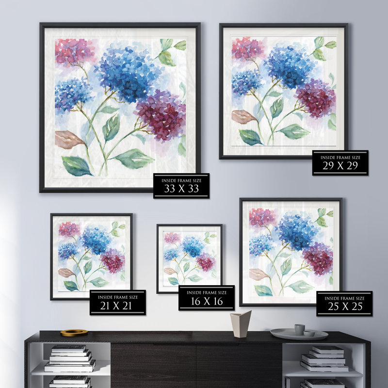 Hydrangea Harmony II - reproduction de cadre photo, H 30,5 po x l 30,5 po x P 1,5 po