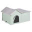 Abri pour chat chauffant pliable pour chat avec grand coussin chauffant vert