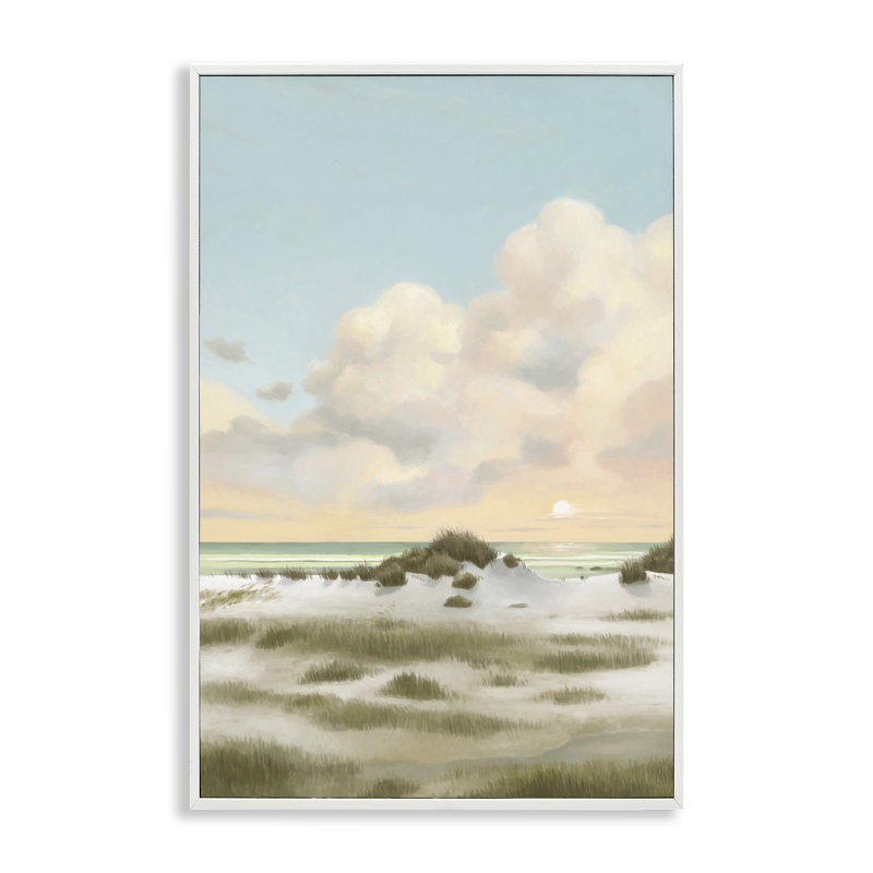 «Land & Sea», art de la giclée encadrée par Lucca Sheppard, Giclée encadrée blanc bord de mer, H 18 po x l 12 po