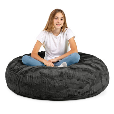 Fauteuil à billes pour enfant 4 pieds Cocoon - Fausse fourrure - Couleurs amusantes