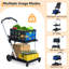 Chariot pliant avec roulettes, chariot d'épicerie portable d'une capacité de 198 lb avec caisse de rangement amovible, chariot utilitaire à 2 niveaux pour la maison, bleu