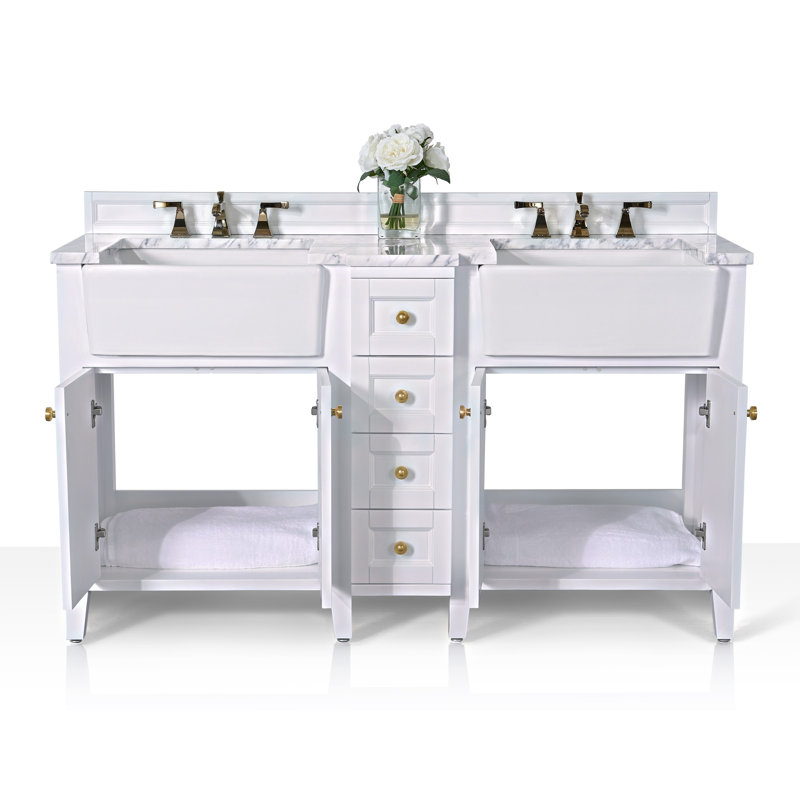 Adeline 60'' W Double Vanity, White