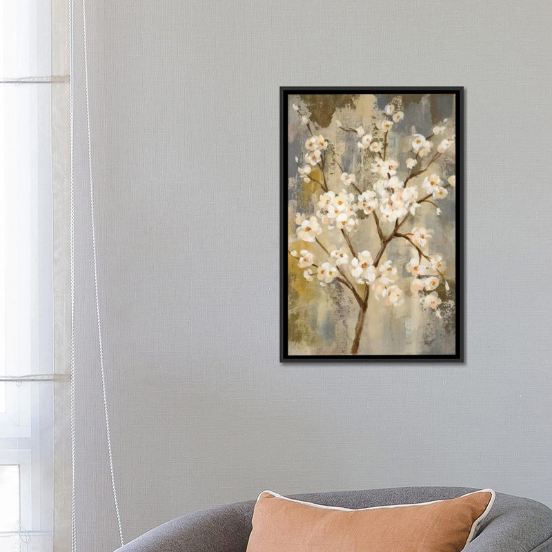 « neutral branches i », impression sur toile, H 26 po x l 18 po x P 1,5 po, Toile avec cadre noir, Pas de tapis