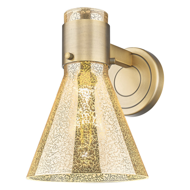 Downtown Urban - Woodham - 1 Light 8" Wall-mounted Sconce -Light Smoke Shade, Clear, Brushed Brass