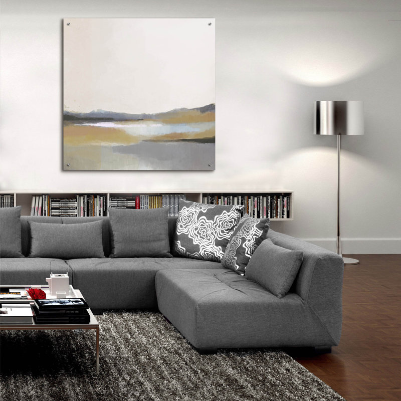  «Gray Dunes 2» par Brittany Evans, art mural en verre acrylique, 36 po x 36 po