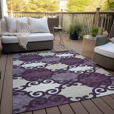 Malek Indoor/Outdoor Area Rug with Non-Slip Backing