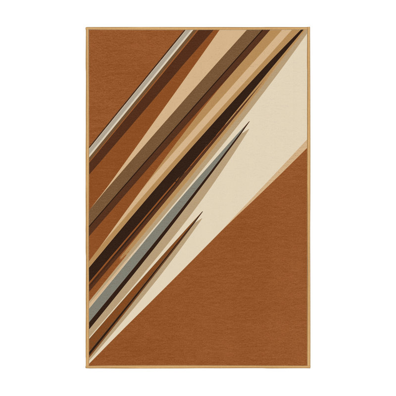 Tapis brun moelleux moelleux et moderne - reliure brun clair, 3x5
