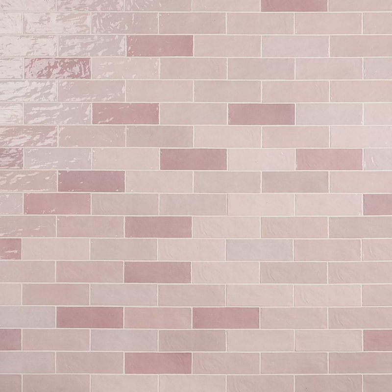 Portmore 3x8 Glazed Ceramic Tile, Pink