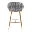 Ensemble de 2 tabourets de bar 26 po à hauteur de comptoir, tabouret de bar en velours pour îlot de cuisine avec dossier ondulé à la main, base chromée dorée et repose-pieds-1443749652