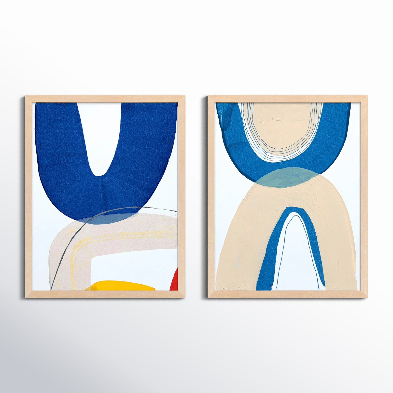 Unity Set Of 2 by Andrea Stokes, Brown Framed, 38" H x 60" W x 1.25" D