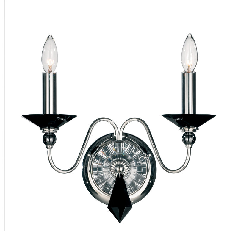 Jasmine 2 - Light Candle Wall Light, Polished Silver, Optic Clear