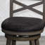 Tabouret pivotant de 30 po de hauteur avec dossier en X, finition gris patiné, siège en tissu gris anthracite | Idée cadeau-1105685489