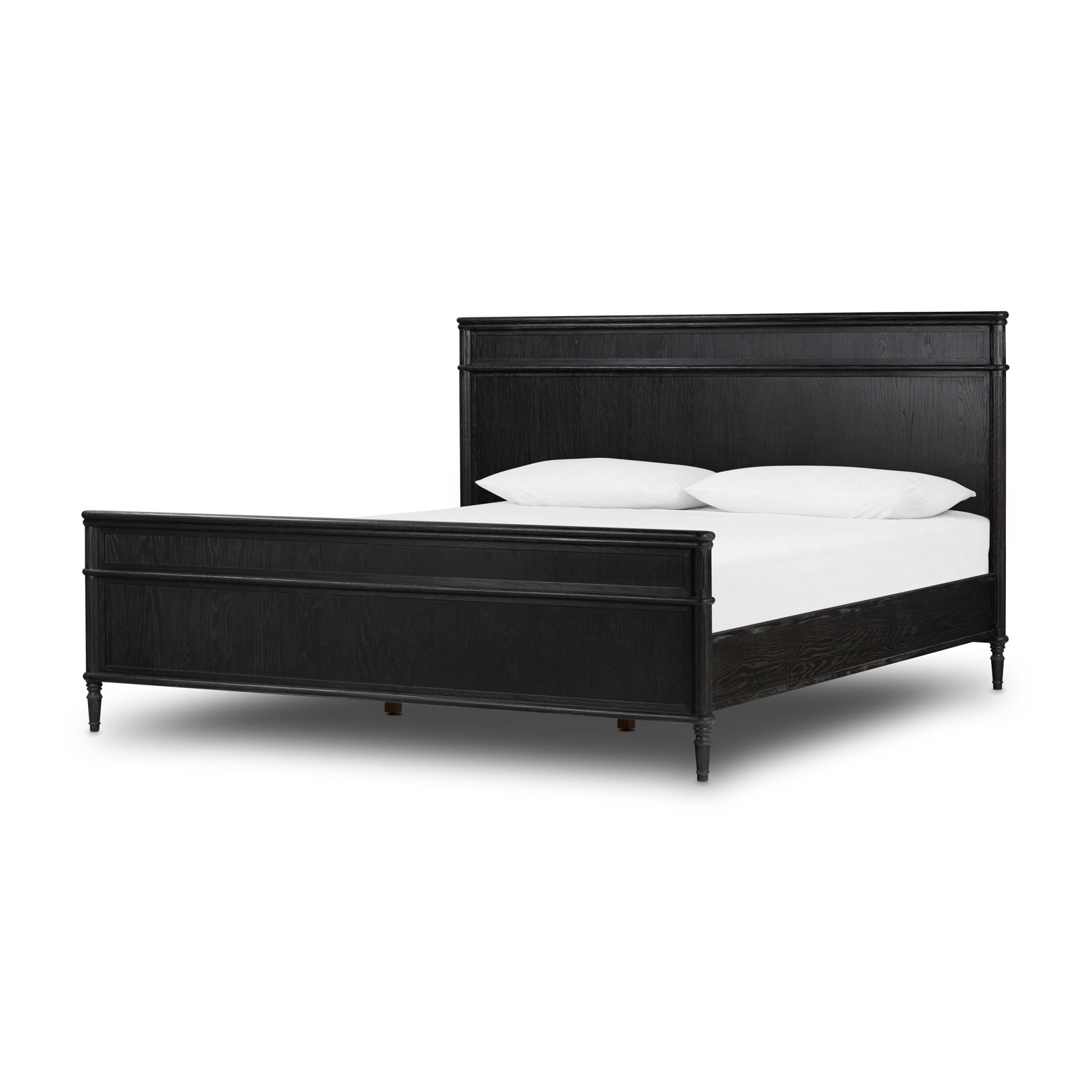 Susie Solid Wood Bed, Queen, Distressed Black