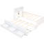 Lit simple avec tête de lit et rangement - rangement en bois massif, lit gigogne, fabrication blanche 3 tiroirs-667858792