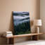 Toile, "A Misty Forest Landscape At Dawn", impression d'art mural à feuilles vertes sur fond de brume tourbillonnante-953719705