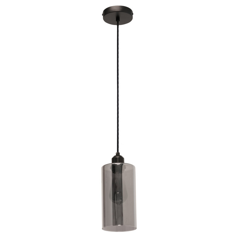 Banti Smoke Glass Vintage style Cable Black 1 - Light Pendant