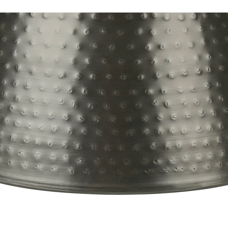 Table d'appoint, tambour, côté, bout, table de chevet, lampe, métal gris, contemporain, moderne, Gray