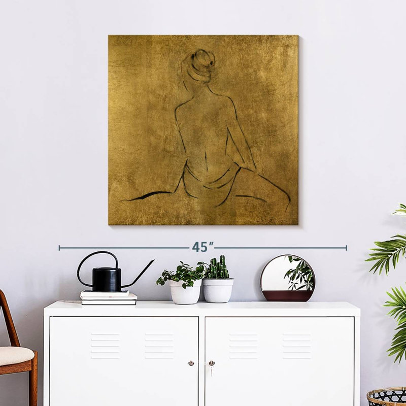 Leisha Golden Bather II, 30" H x 30" W