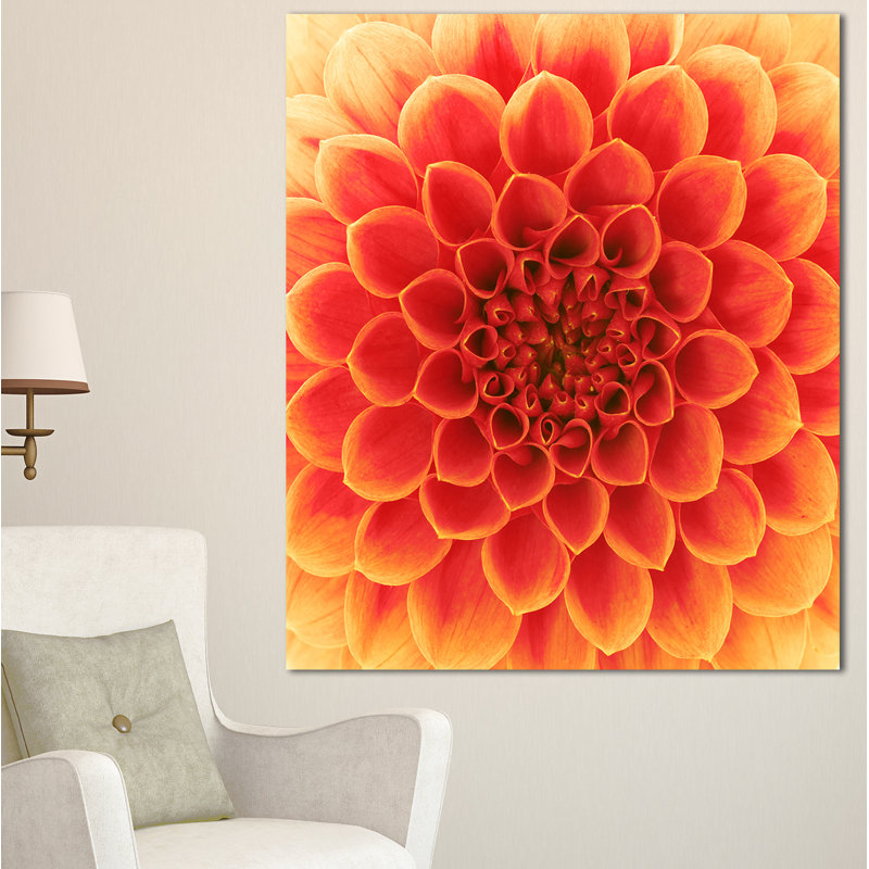 « abstract orange floral design », reproduction de photo sur toile tendue, H 32 po x l 16 po x P 1 po