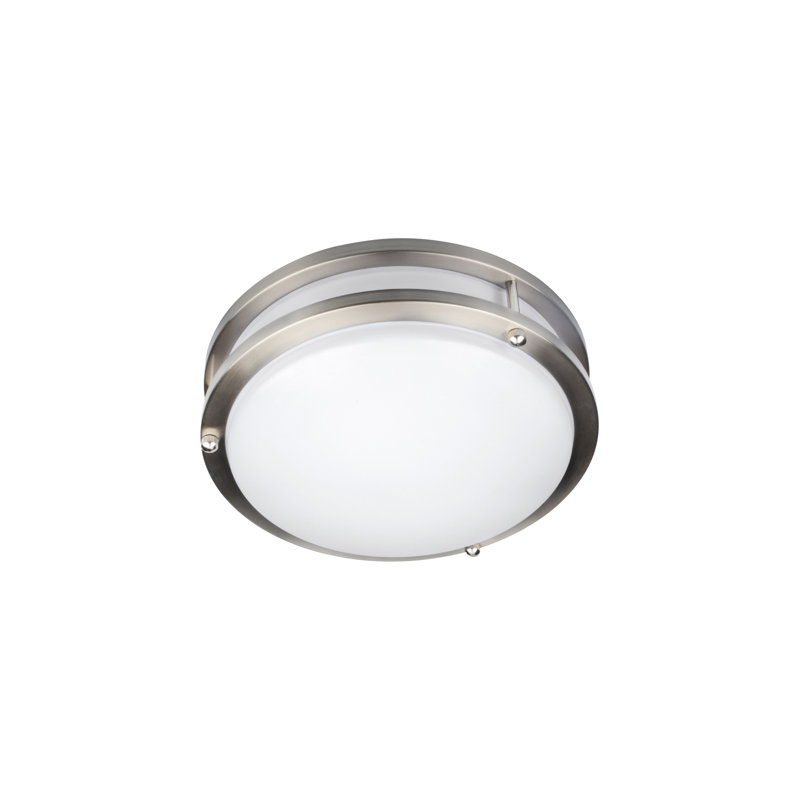 Alexanndra II LED Flush Mount - Acrylic Lens, 4" H x 17" W x 17" D, Brushed Steel