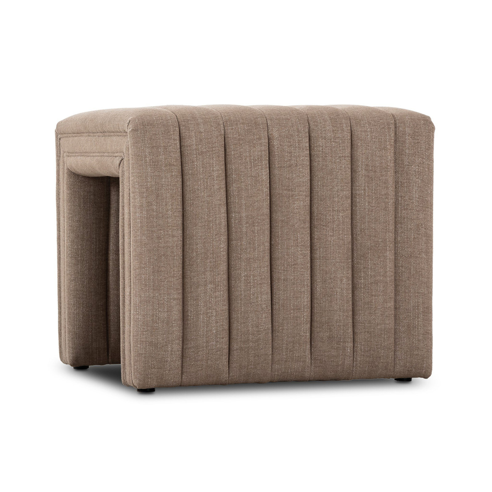 Brandt 22" Ottoman, Crypton Nomad Taupe Polyester Blend