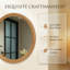 Miroir mural rond en bois massif de 23,62 pouces, convenant aux meubles-lavabos / salons-476049670
