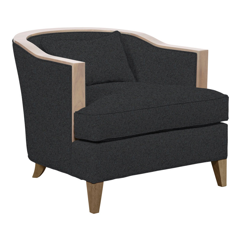 Thom Filicia Home Upholstered Barrel Chair, Hampton, Ian Lagoon Polyester