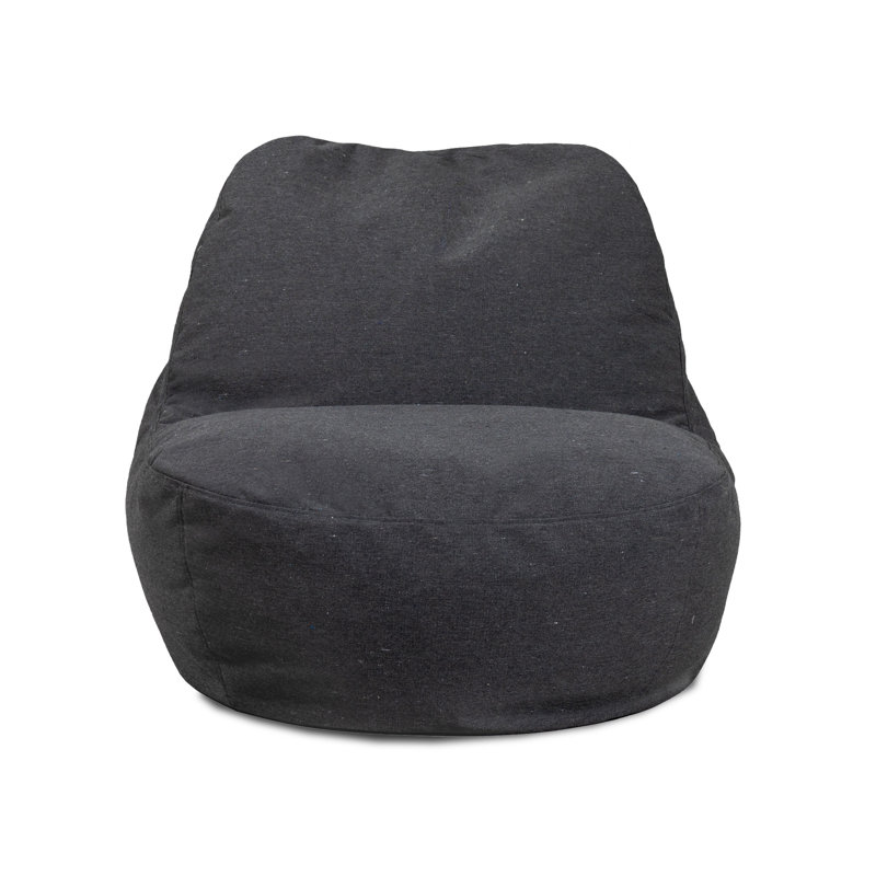 Big Joe Luft Lightweight Outdoor Patio Chair, Premium Sunbrella Fabric, ComfortFlow Bean Filling, Nightfall, Black