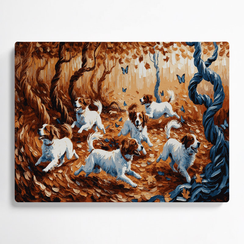 Chiens, art mural noir en métal Kooikerhondje, H 12 po x l 18 po