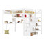Lit mezzanine double en métal Nixie avec bureau en L, lumières DEL et rangement-116085246