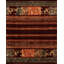 Presidential Hand Knotted Striped Area Rug in Red/Yellow/Green-50181920