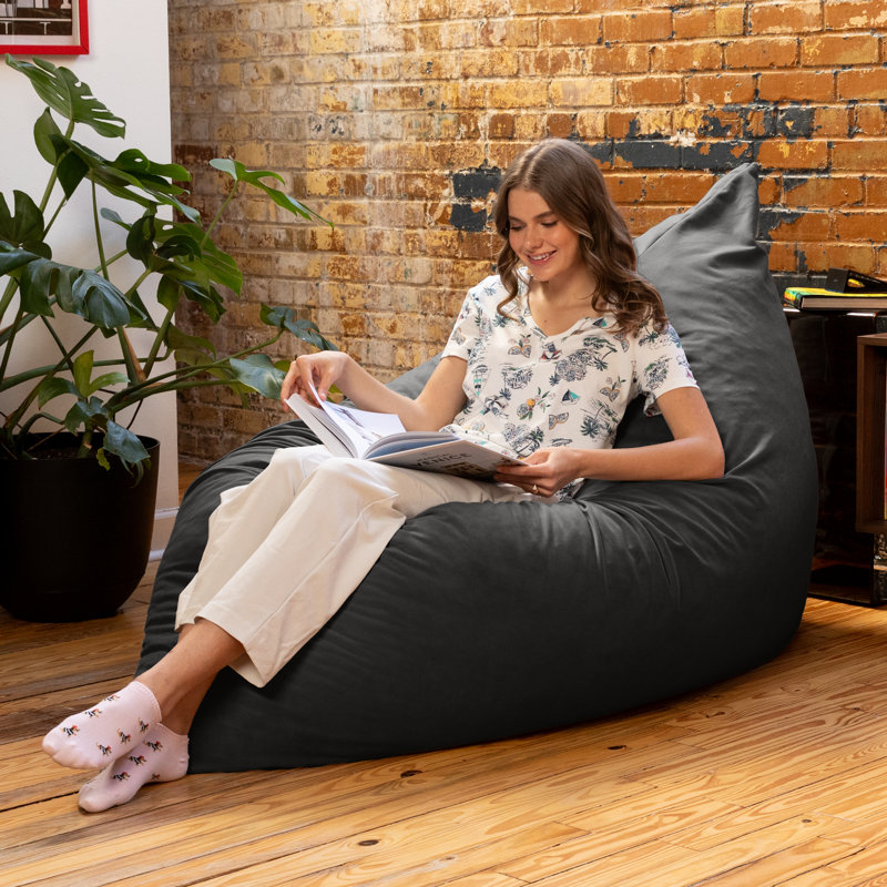 Coussin de sol décoratif coussiné 5,5 pi Saxx, Velours noir