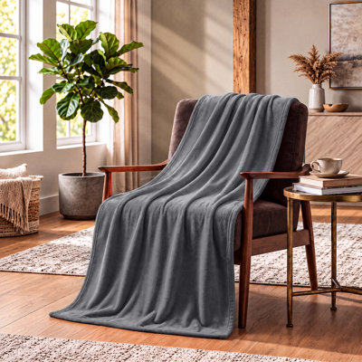 Soft Plush Fleece Blanket – Reversible Flannel Throw For Bed And Couch