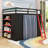 Full-Size Wooden Loft Bed with Integrated Workstation, Wardrobe, and Customizable Lighting-1742041595