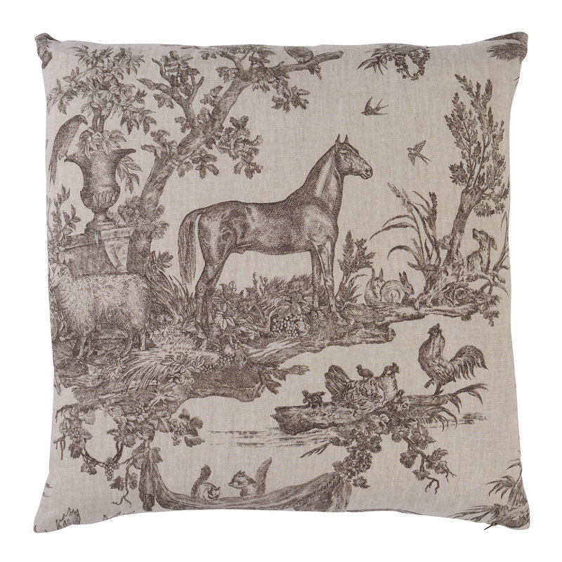 Western Toile Pillow, Sepia