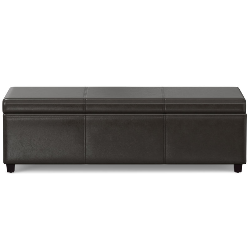 Tanners Brown Faux Leather Extra Large Storage Ottoman Bench