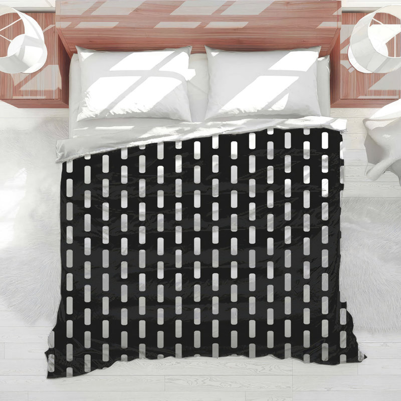 Édredon à rayures noires et blanches, Simple extra long