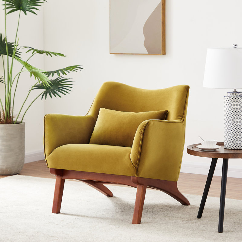 Fauteuil Elderon, Velours doré