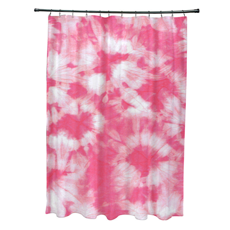 Rideau de douche simple à motif floral Pembrook, Rose