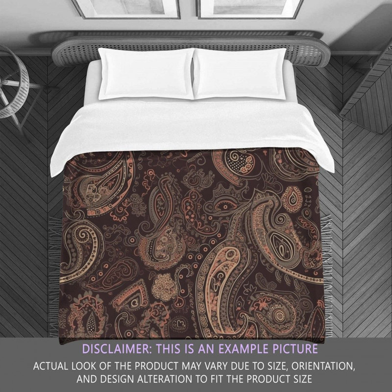 Polyester Comforter, Twin Comforter, Brown/Gray Paisley