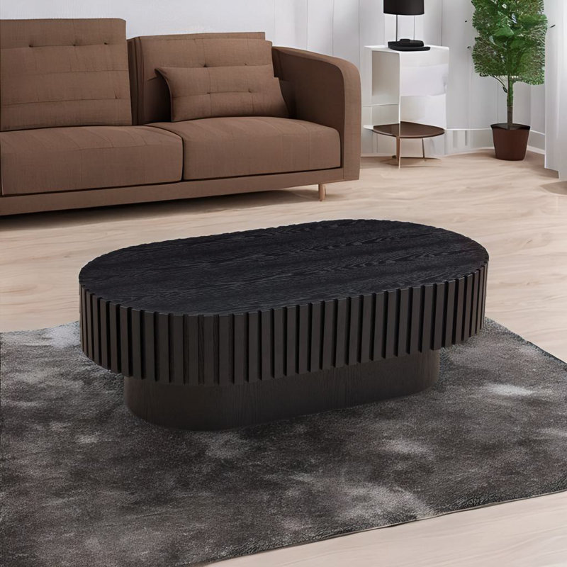Table basse à tambour Handcraft, Noir, noir, noir, noir