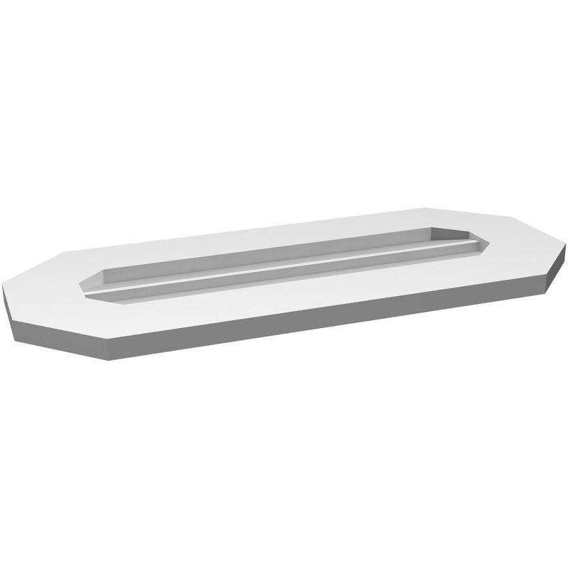 Évent horizontal gondole allongé en surface octogonal Signature, H 12 po x l 28 po x P 1 po