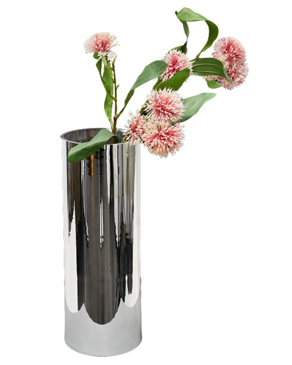Gonta Glass Table Vase, Silver, Medium