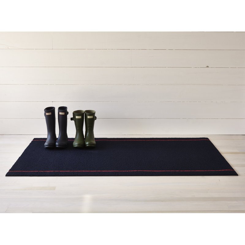 Indoor / Outdoor Doormat, Navy/Coral, 0.6cm H x 61cm W x 91cm L