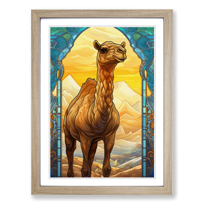 Camel Nouveau - Single Picture Frame Print on Wood