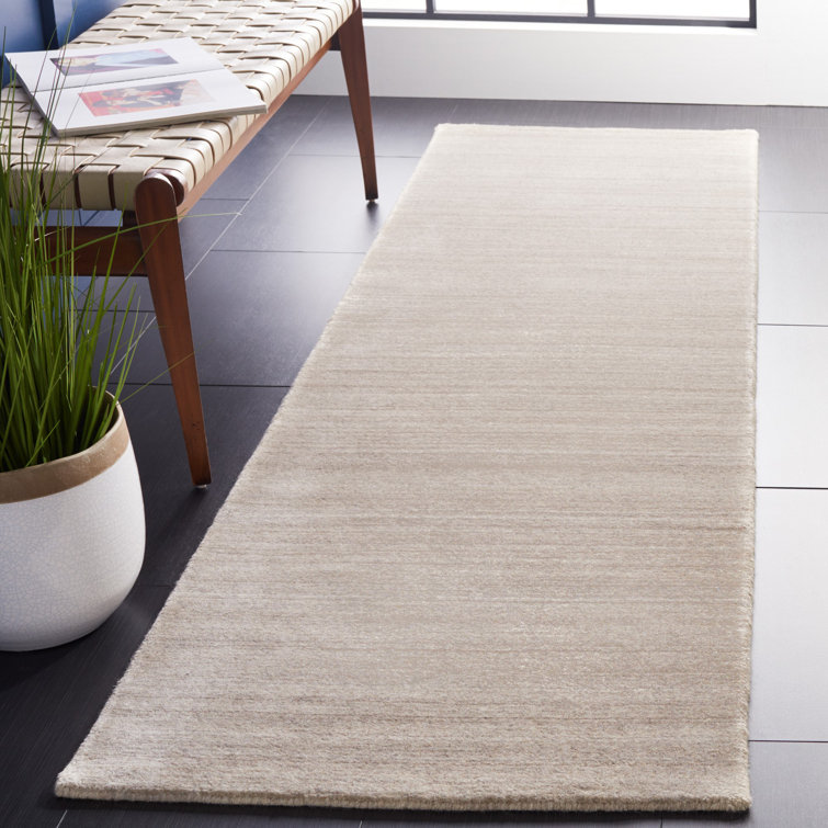 Morano Hand Loomed Wool/Cotton Solid Color Rug in Stone/Gray