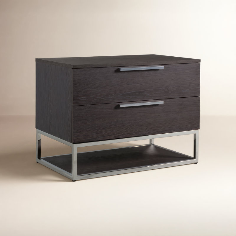 Carstarphen - Table de chevet moderne, Orme gris