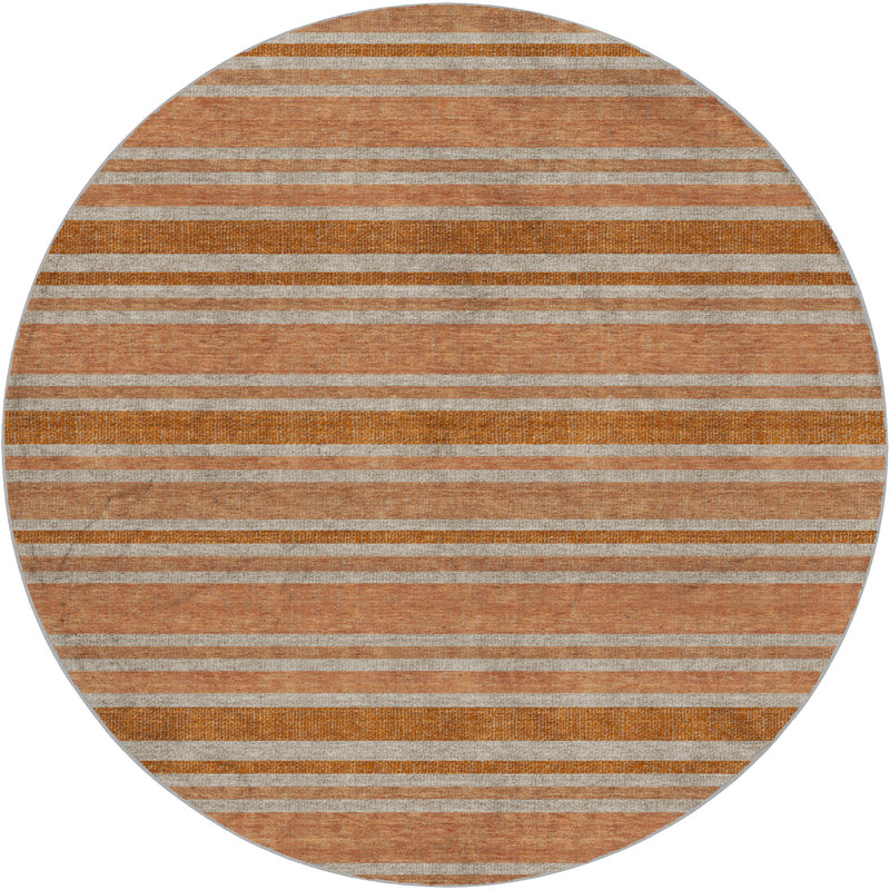 Tapis à poils longs de qualité supérieure lavable à la machine Dream ADS531, Paprika, Rond 8 pi