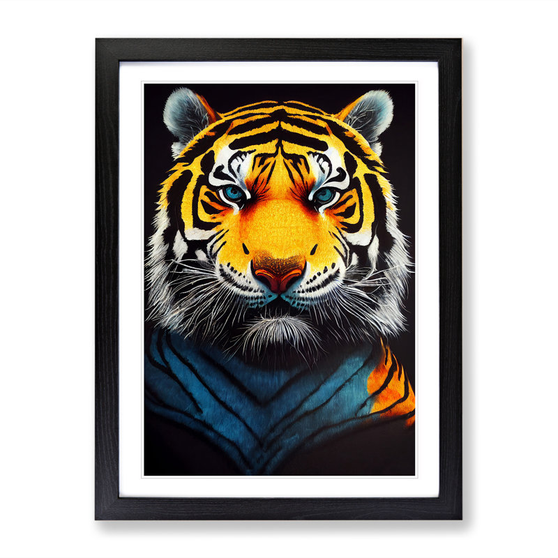 Majestic Tiger - Framed Print, Black, 64cm H x 46cm W x 2cm D