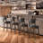 24" Swivel Stools Set Of 2, Black Faux Leather Upholstered Seat & Solid Wood Footrest, Stool For Kitchen Island & Pub-393817797
